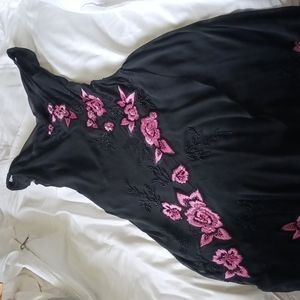 Cici b. Black Flowy Midi Dress, Size M